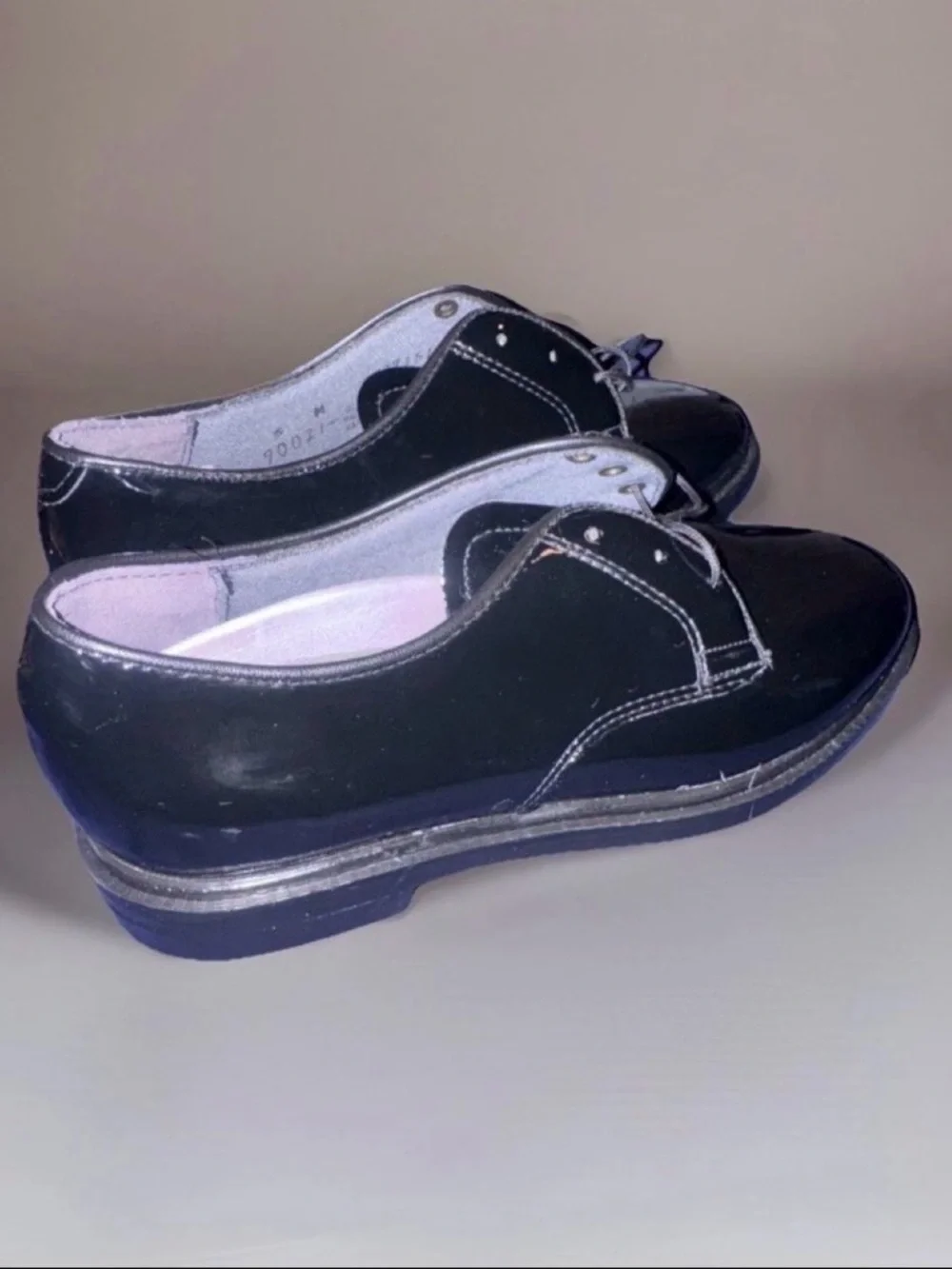Black Patent Leather Lace-Up Loafers